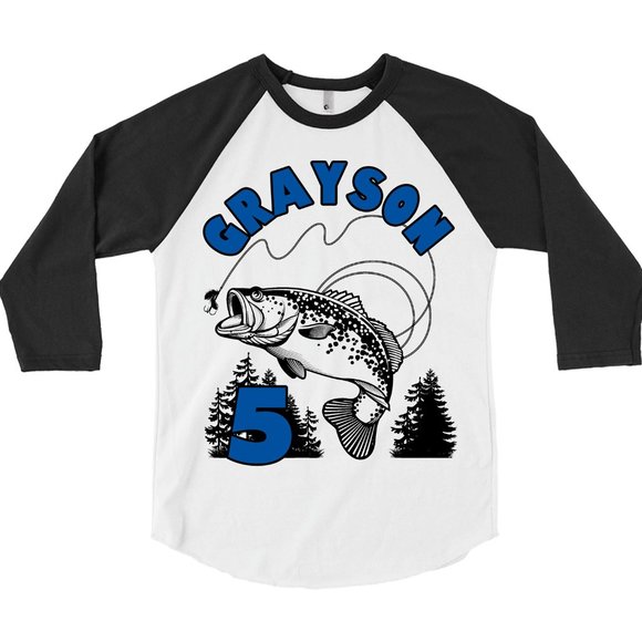 Boys Fishing Shirt Personalized Name Fishing Gift for Boy Birthday Shirt - Picture 1 of 1